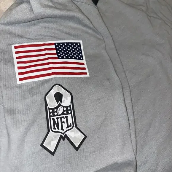 New Nike Military New York Jets NFL Long Sleeve Shirt Gray Men's Size S Salute - Picture 5 of 7